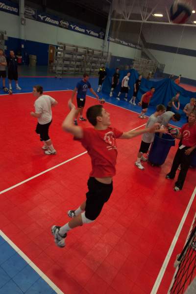 People Playing Volleyball at the Great Lakes Volleyball Center